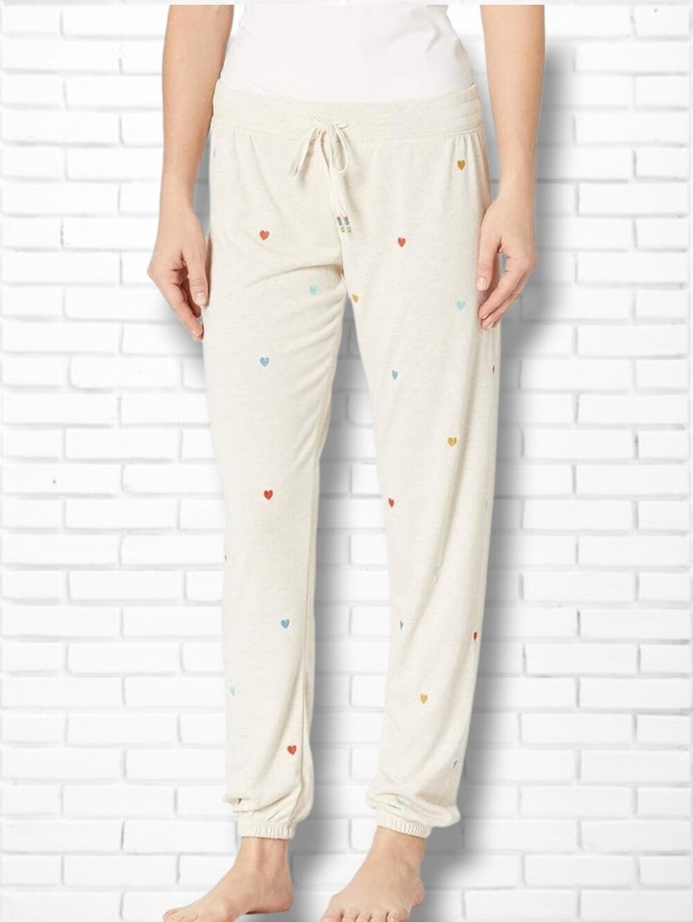 PJ Salvage Retro Mini Hearts Print Lounge Jogger Pajama Pants Size XL